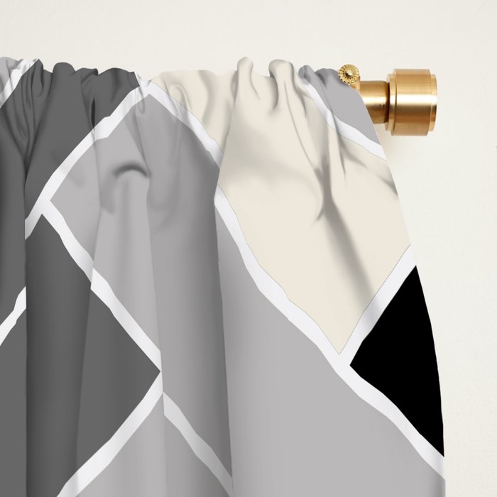 Black Gray Ivory Herringbone Pattern Pairs Valspar 2023 COTY Cozy White 3008-10C Window Curtain Gallery Image 2