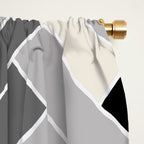 Black Gray Ivory Herringbone Pattern Pairs Valspar 2023 COTY Cozy White 3008-10C Window Curtain Gallery Image 2