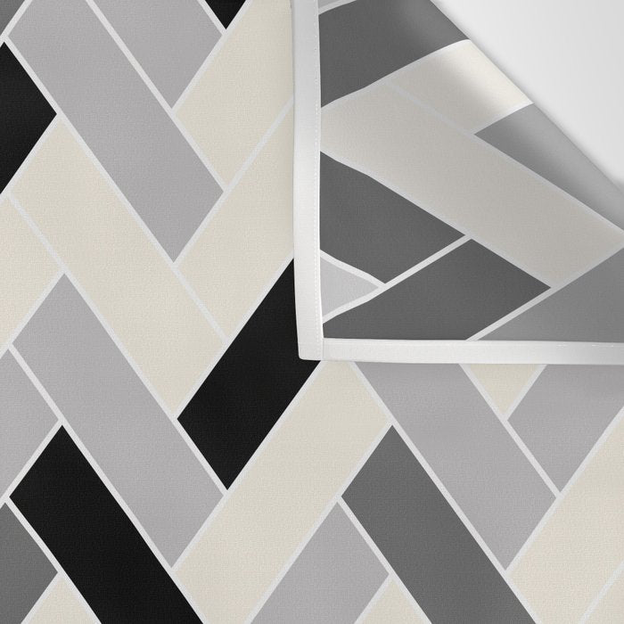 Black Gray Ivory Herringbone Pattern Pairs Valspar 2023 COTY Cozy White 3008-10C Wall Tapestry Gallery Image 3