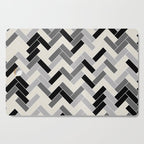 Black Gray Ivory Herringbone Pattern Pairs Valspar 2023 COTY Cozy White 3008-10C Cutting Board Gallery Image 1