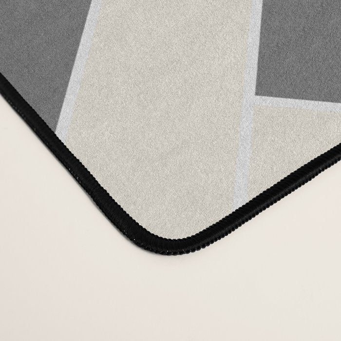 Black Gray Ivory Herringbone Pattern Pairs Valspar 2023 COTY Cozy White 3008-10C Desk Mat Gallery Image 4