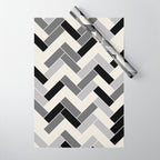 Black Gray Ivory Herringbone Pattern Pairs Valspar 2023 COTY Cozy White 3008-10C Wrapping Paper Gallery Image 1