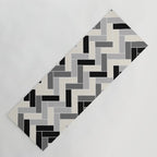 Black Gray Ivory Herringbone Pattern Pairs Valspar 2023 COTY Cozy White 3008-10C Yoga Mat Gallery Image 1
