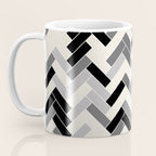 Black Gray Ivory Herringbone Pattern Pairs Valspar 2023 COTY Cozy White 3008-10C Coffee Mug Gallery Image 3