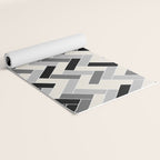 Black Gray Ivory Herringbone Pattern Pairs Valspar 2023 COTY Cozy White 3008-10C Yoga Mat Gallery Image 2