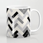 Black Gray Ivory Herringbone Pattern Pairs Valspar 2023 COTY Cozy White 3008-10C Coffee Mug Gallery Image 1