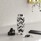 Black Gray Ivory Herringbone Pattern Pairs Valspar 2023 COTY Cozy White 3008-10C Water Bottle Gallery Image 4