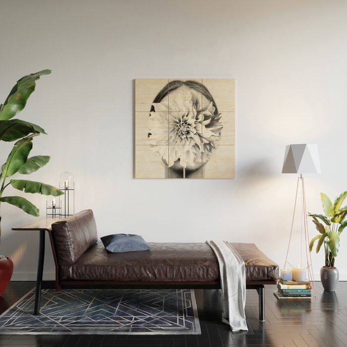 White flower ... Wood Wall Art Gallery Image 2