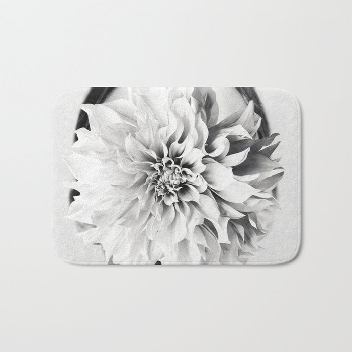 White flower ... Bath Mat Gallery Image 1
