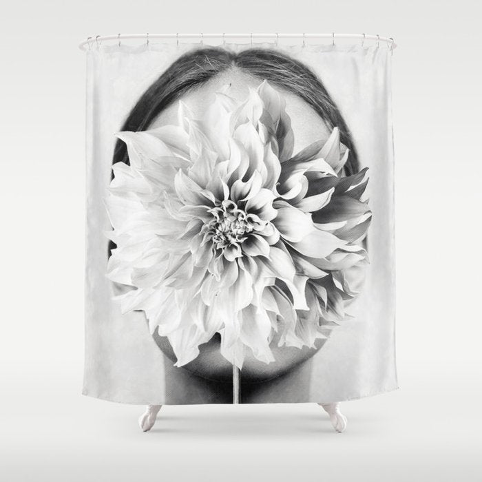 White flower ... Shower Curtain Gallery Image 1