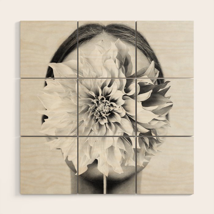 White flower ... Wood Wall Art Gallery Image 1