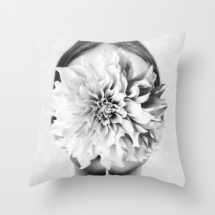 White flower ... Throw Pillow Gallery Image 6