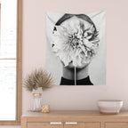 White flower ... Wall Tapestry Gallery Image 2