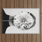 White flower ... Outdoor Rug Gallery Image 1