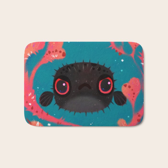 Angry puffer Bath Mat Gallery Image 1