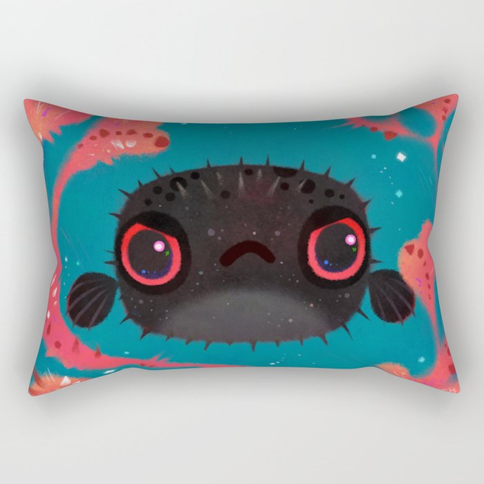 Angry puffer Rectangular Pillow Gallery Image 2