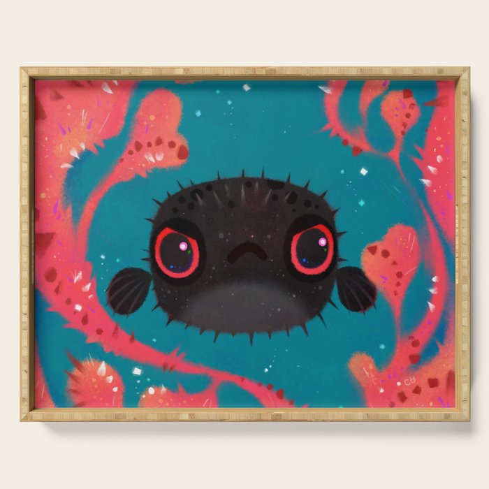 Angry puffer Serving Tray Gallery Image 1