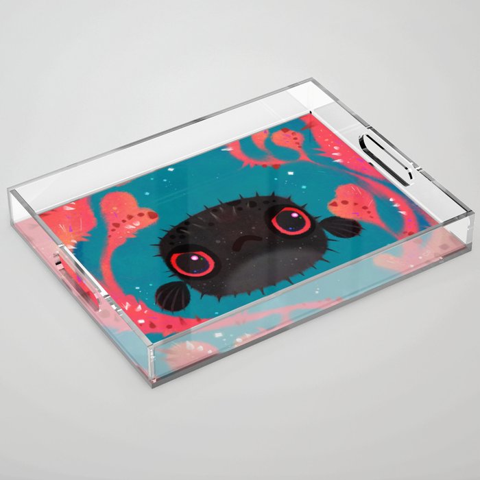Angry puffer Acrylic Tray Gallery Image 1