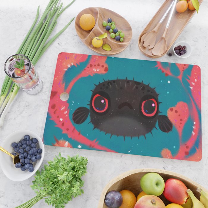 Angry puffer Cutting Board Gallery Image 2