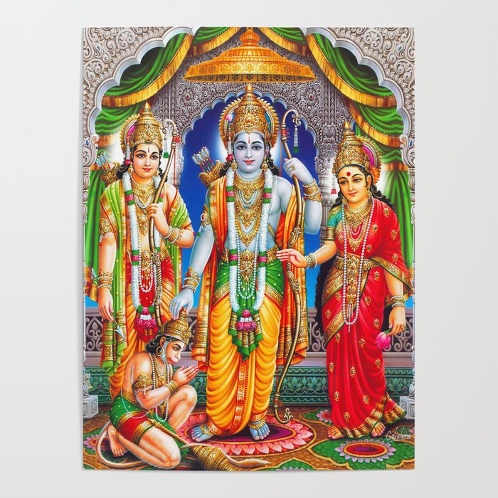 Lord Ram Devi Sita, Laxman Lord Hanuman Painting Poster Gallery Image 1