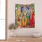 Lord Ram Devi Sita, Laxman Lord Hanuman Painting Wall Tapestry Gallery Image 2