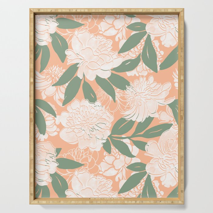 Modern floral blooms PGM7 Serving Tray Gallery Image 1