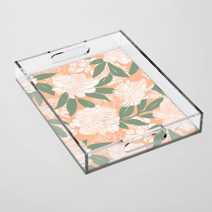 Modern floral blooms PGM7 Acrylic Tray Gallery Image 1