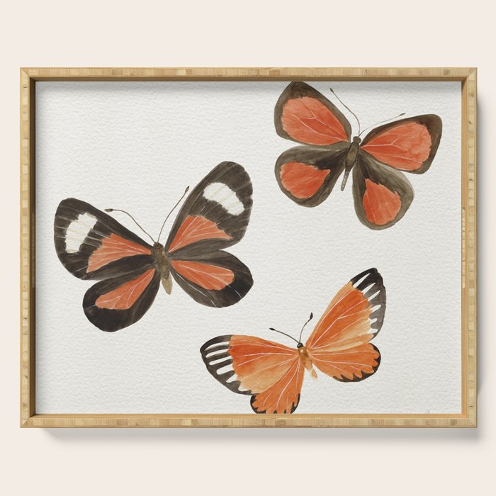 Orange Butterflies Serving Tray Gallery Image 1