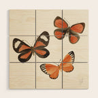 Orange Butterflies Wood Wall Art Gallery Image 1