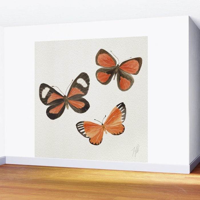 Orange Butterflies Wall Mural Gallery Image 2