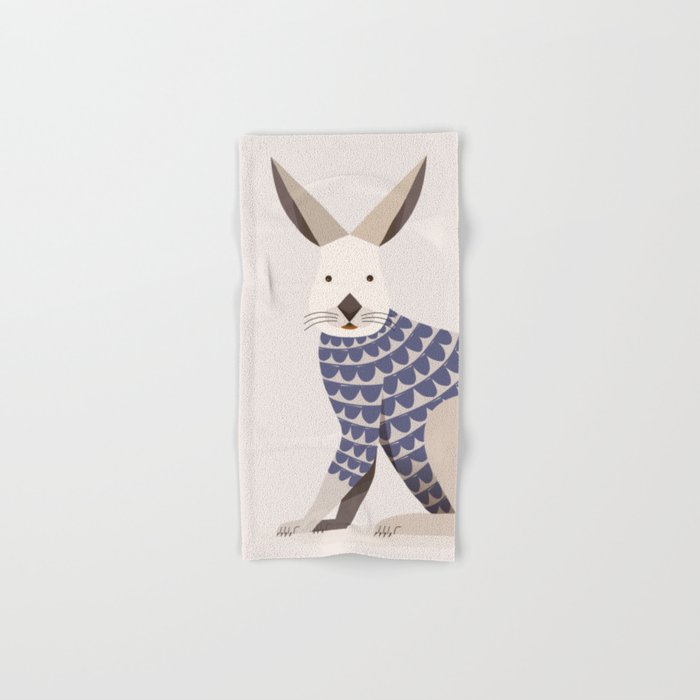 Whimsical European Hare Bath Towel Gallery Image 1