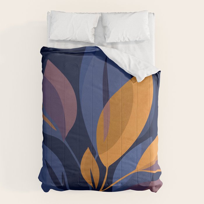 Scorpio Dark Abstract Botanical Comforter Gallery Image 1