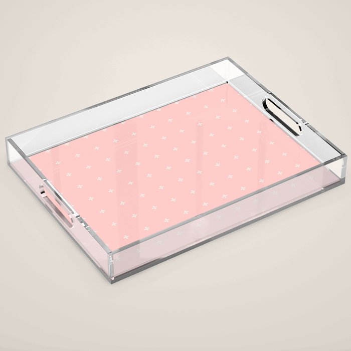 Tiny Petal Polka Dots Pattern Acrylic Tray Gallery Image 1