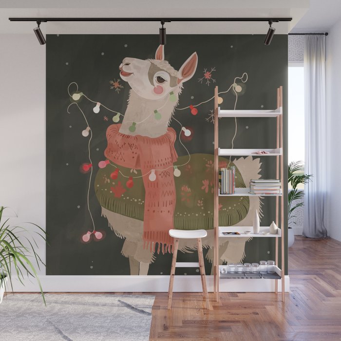 Holiday Llama Joy Wall Mural Gallery Image 1