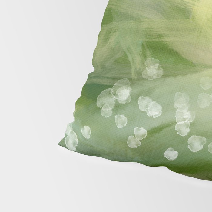 green abstract landscape art Pillow Sham Gallery Image 4