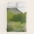 green abstract landscape art Duvet Cover Gallery Image 6
