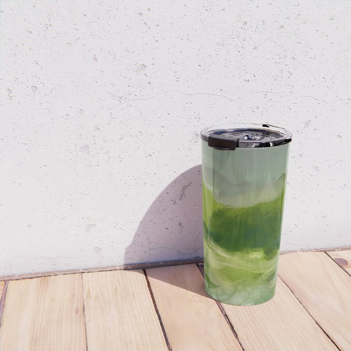 green abstract landscape art Travel Mug Gallery Image 4
