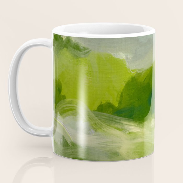 green abstract landscape art Coffee Mug Gallery Image 3
