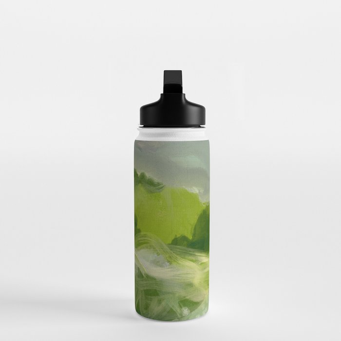 green abstract landscape art Water Bottle Gallery Image 3