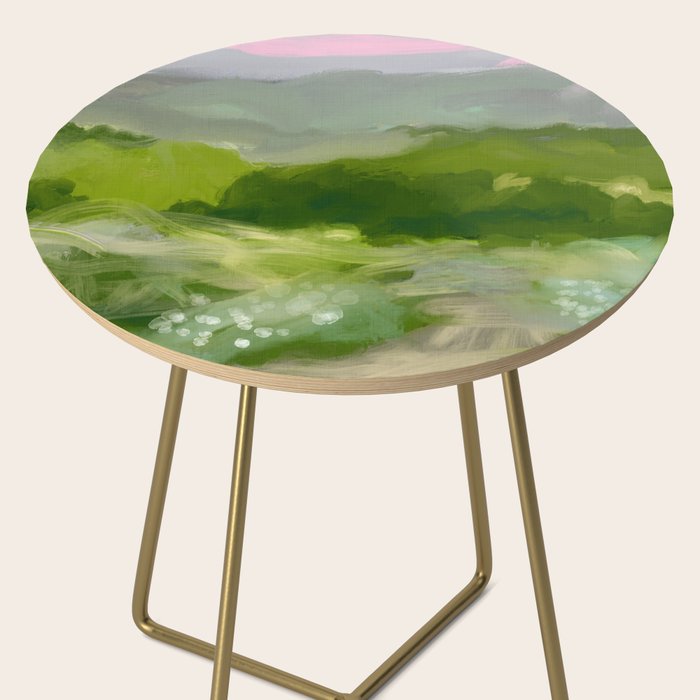 green abstract landscape art Side Table Gallery Image 2