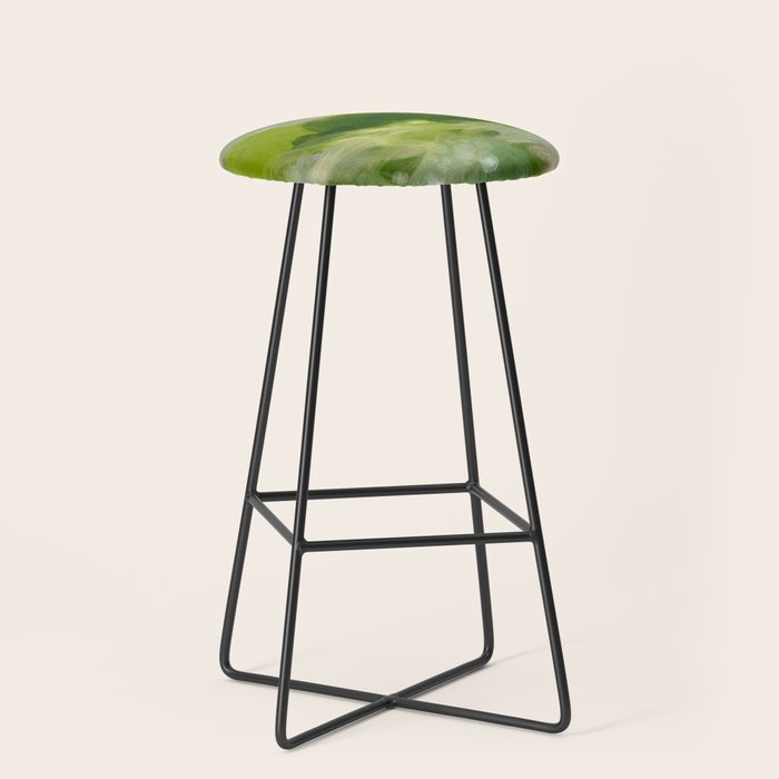 green abstract landscape art Stool Gallery Image 1