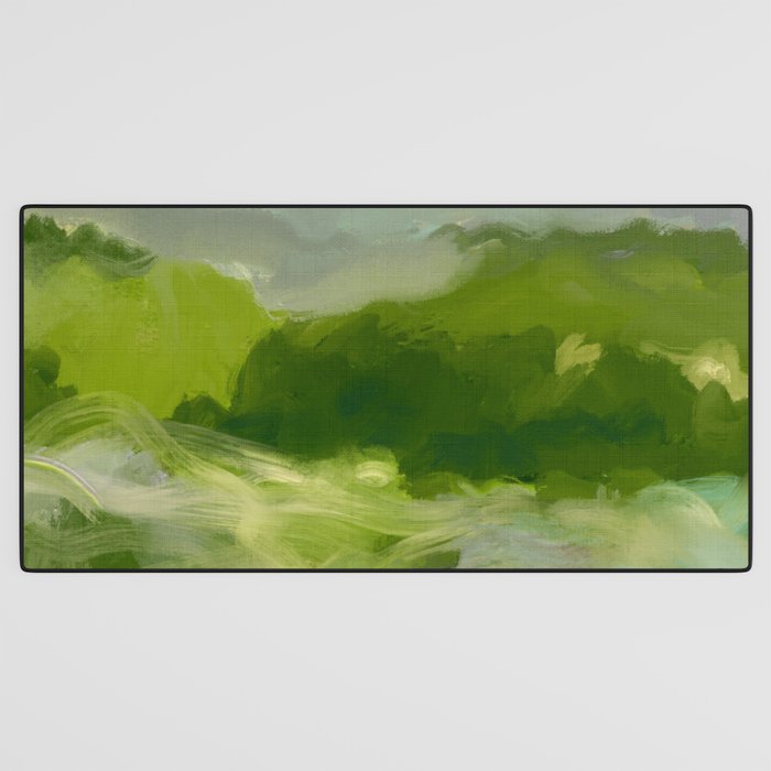 green abstract landscape art Desk Mat Gallery Image 3