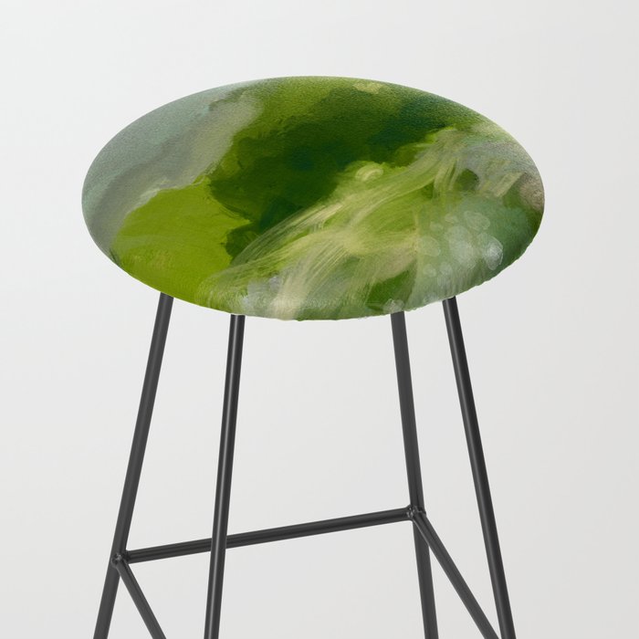 green abstract landscape art Stool Gallery Image 2