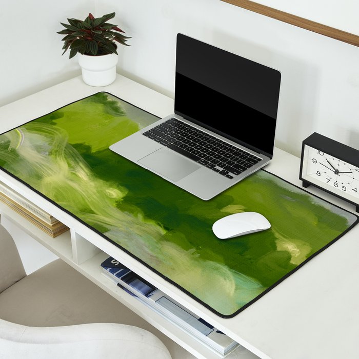 green abstract landscape art Desk Mat Gallery Image 2