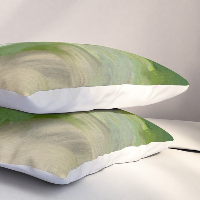 green abstract landscape art Pillow Sham Gallery Image 3