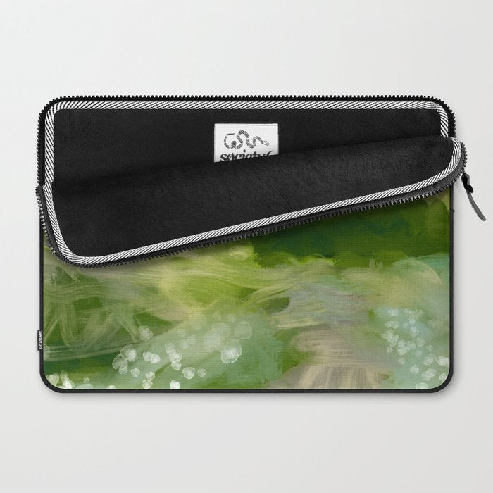 green abstract landscape art Laptop Sleeve Gallery Image 2