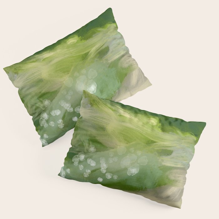 green abstract landscape art Pillow Sham Gallery Image 3