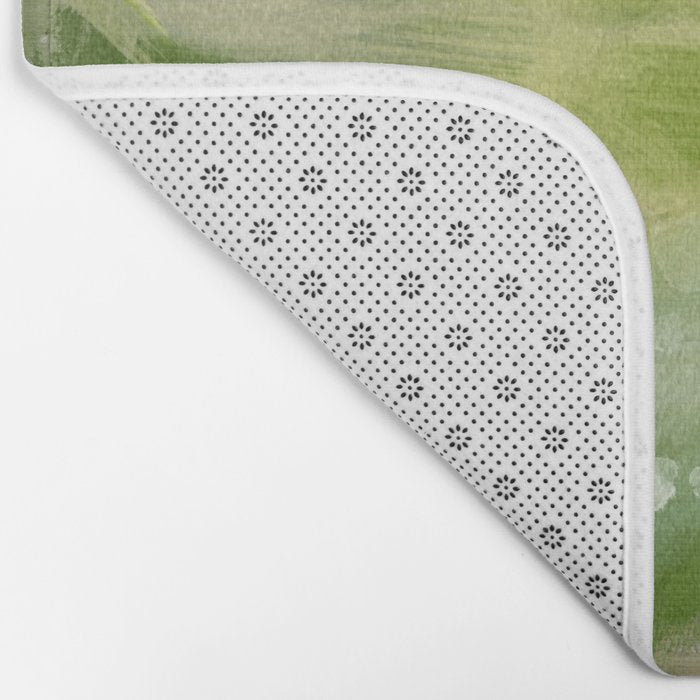 green abstract landscape art Bath Mat Gallery Image 2
