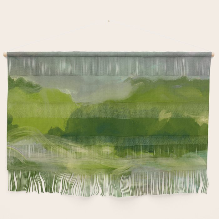 green abstract landscape art Wall Hanging Gallery Image 1