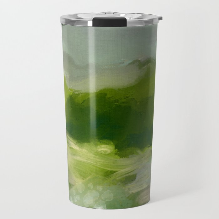 green abstract landscape art Travel Mug Gallery Image 1